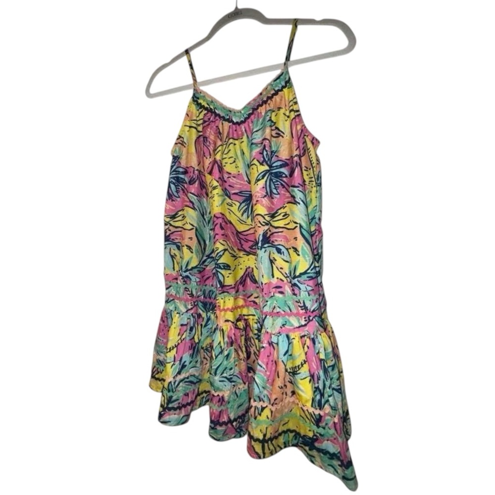 Tropical Print Mini Sundress in Multicolors - cute as beach cover up! Euc small